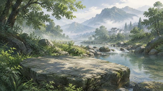 图3-溪边磨杵