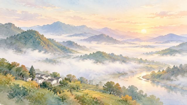 图4-黄昏远山