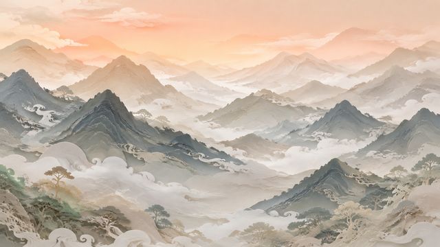 图4-黄昏远山