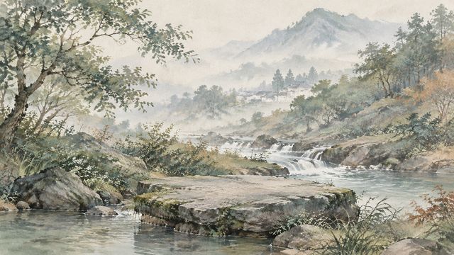图3-溪边磨杵