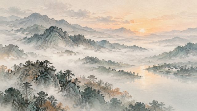 图4-黄昏远山